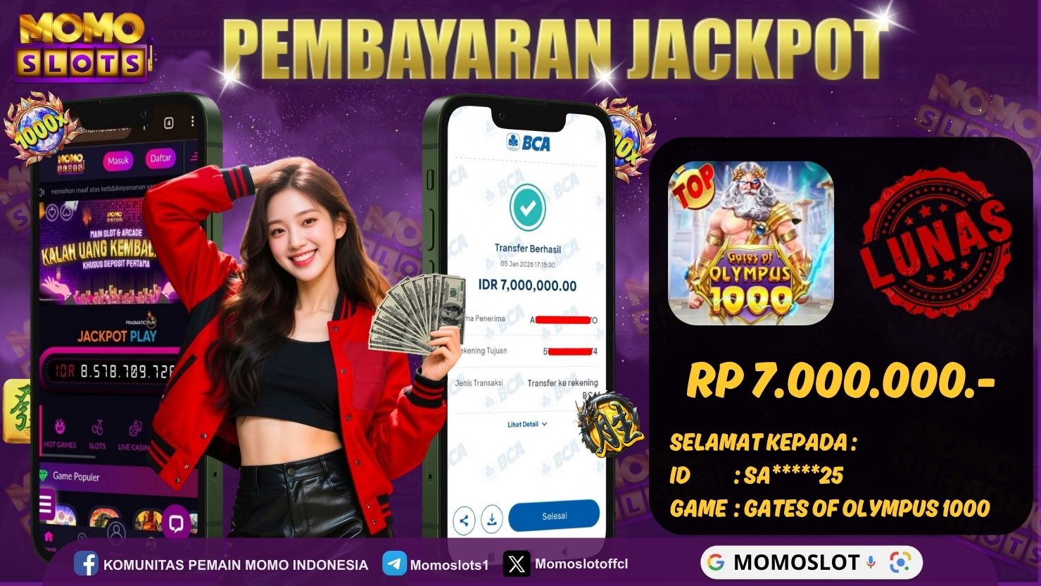 MOMOSLOTS JACKPOT SLOT GATES OF OLYMPUS 1000